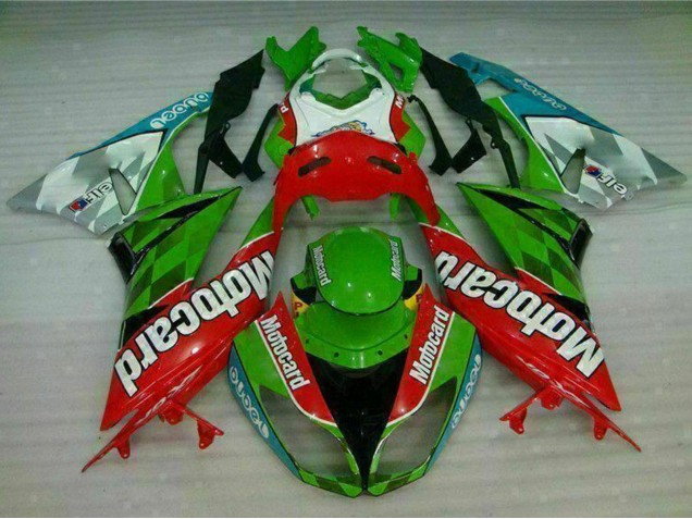Carenado Moto Kawasaki ZX6R 2009-2012 - Verde Blanco Rojo Negro Azul Motocard