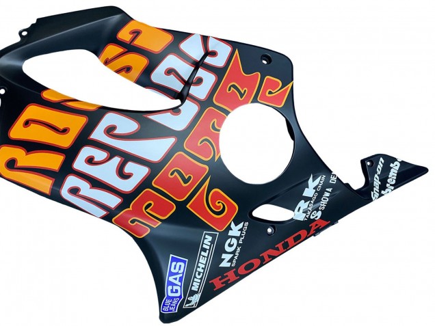 Carenado Moto Honda CBR600 F4i 2004-2007 - Negro Mate Naranja Rossi