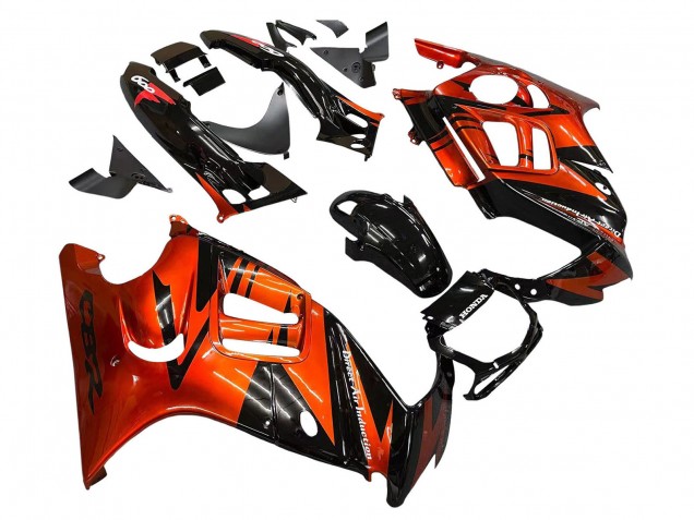 Carenado Moto Honda CBR600 F3 1995-1996 - Naranja Negro Brillante