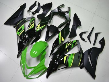 Carenado Moto Kawasaki ZX6R 2013-2018 - Verde Amarillo Negro Brillante Negro Mate