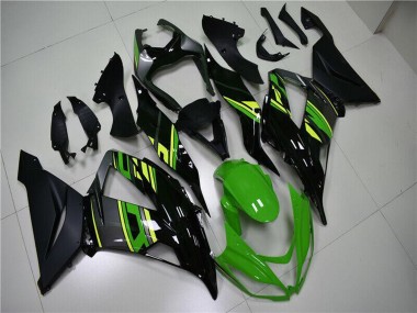 Carenado Moto Kawasaki ZX6R 2013-2018 - Verde Amarillo Negro Brillante Negro Mate