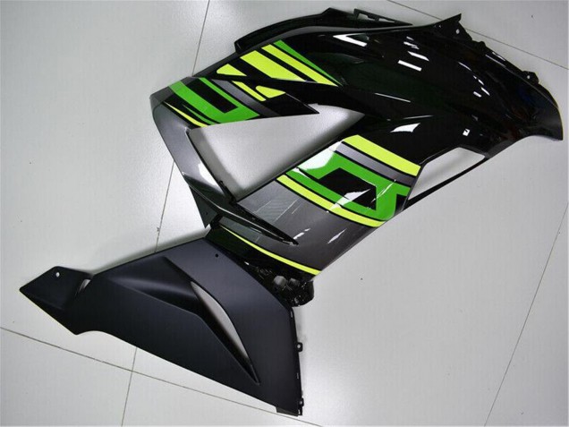Carenado Moto Kawasaki ZX6R 2013-2018 - Verde Amarillo Negro Brillante Negro Mate