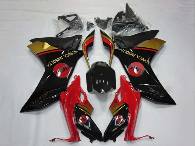 Carenado Moto Honda CBR600F 2011-2013 - Rojo Oro Negro Brillante Konica Minolta