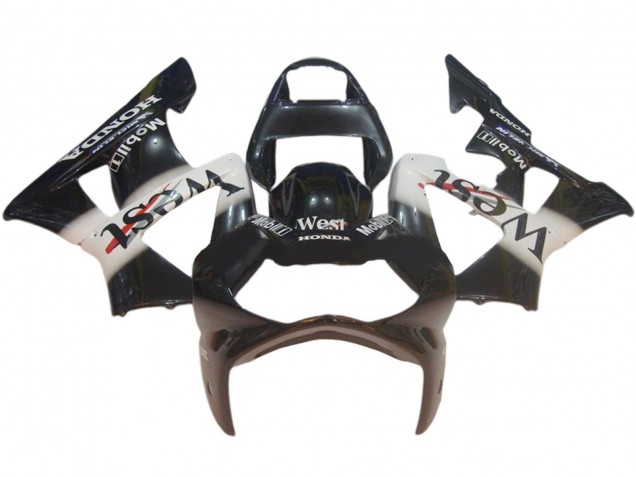 Carenado Moto Honda CBR900RR 929 2000-2001 - Negro Brillante Blanco West