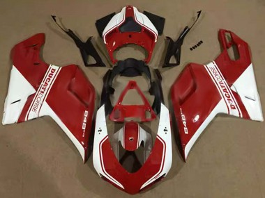 Carenado Moto Ducati 848 2007-2014 - Blanco Rojo Corse