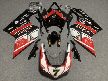 Kits Carenados Moto Ducati 848/1098/1198 2007-2014 - Blanco Rojo Negro Brillante
