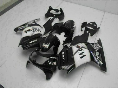 Carenado Moto Kawasaki EX250 2008-2012 - Negro Brillante Blanco West