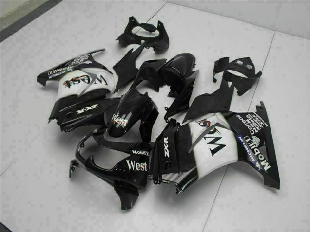 Carenado Moto Kawasaki EX250 2008-2012 - Negro Brillante Blanco West