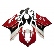 Carenado Moto Ducati Panigale 899 2011-2014 - Blanco Rojo Negro Brillante Dunlop