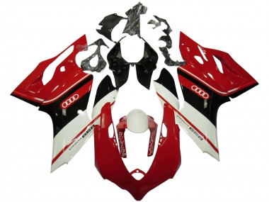 Carenado Moto Ducati Panigale 899 2011-2014 - Blanco Rojo Negro Brillante Dunlop