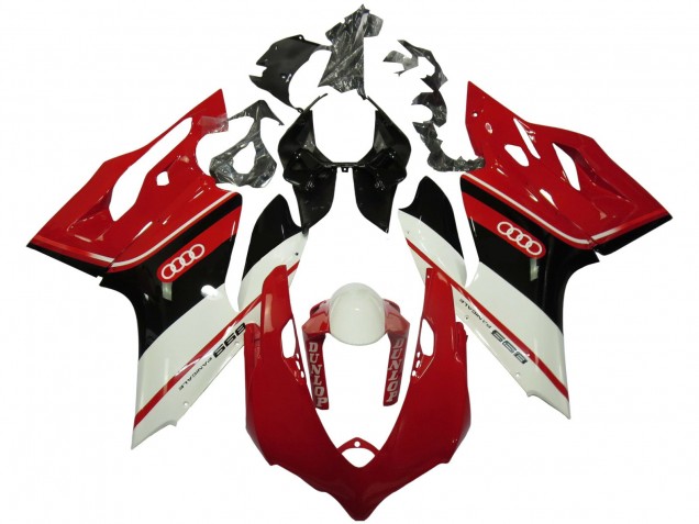 Carenado Moto Ducati Panigale 899 2011-2014 - Blanco Rojo Negro Brillante Dunlop