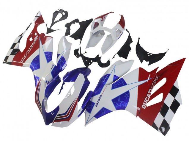 Carenado Moto Ducati Panigale 899 2011-2014 - Blanco Azul Rojo Negro