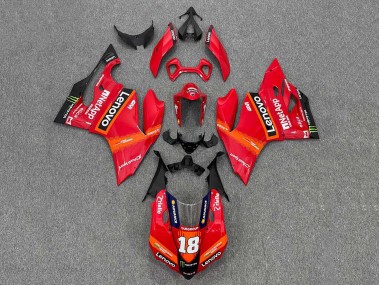 Carenado Moto Ducati Panigale 899/1199 2011-2014 - Rojo Naranja Negro Monstruo Lenovo 18