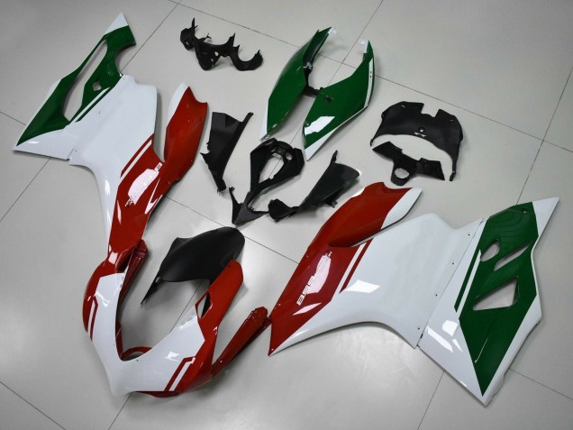 Carenado Moto Ducati Panigale 899 2011-2014 - Blanco Rojo Verde Oscuro
