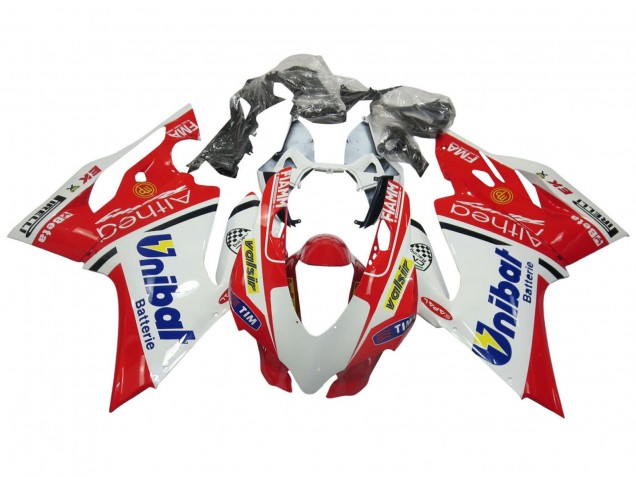Carenado Moto Ducati Panigale 899/1199 2011-2014 - Blanco Rojo Azul Valsir Fiamm