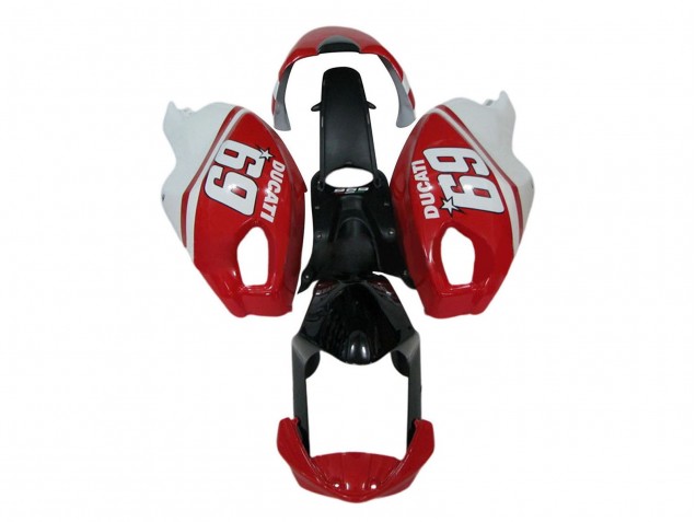 Carenado Moto Ducati Monster 696 796 1100 1100S 2008-2012 - Blanco Rojo Negro Brillante 69