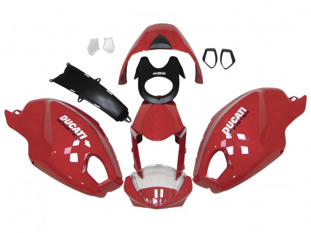 Carenado Moto Ducati Monster 696 796 1100 1100S 2008-2012 - Rojo Blanco
