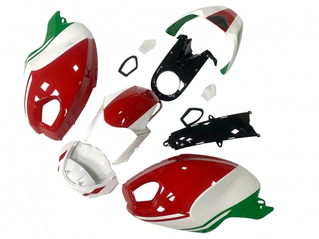 Carenados Moto Ducati Monster 696 796 1100 1100S 2008-2012 - Blanco Rojo Verde