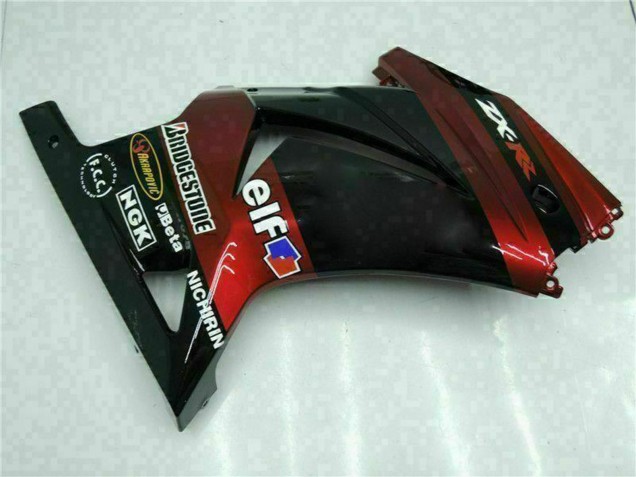 Carenado Moto Kawasaki EX250 2008-2012 - Negro Brillante Rojo Granate
