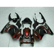 Carenado Moto Kawasaki EX250 2008-2012 - Negro Brillante Rojo Granate