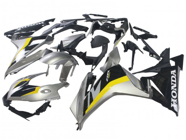 Carenado Moto Honda CBR500R 2022-2023 - Plata Amarillo Negro Brillante