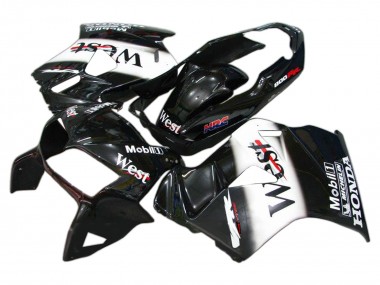 Carenado Moto Honda VFR 800 1998-2001 - Negro Brillante Blanco West HRC