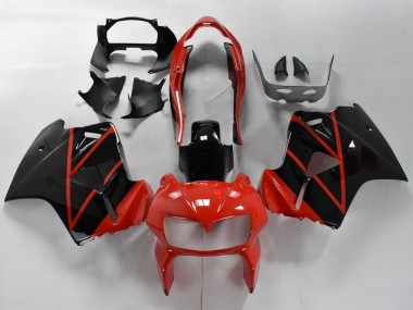 Carenado Moto Honda VFR 800 1998-2001 - Rojo Negro Brillante Raya
