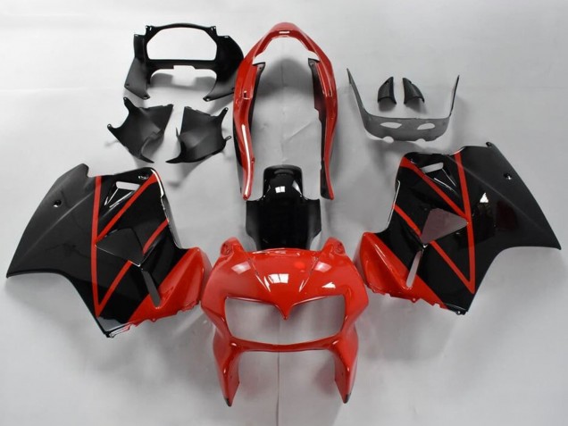 Carenado Moto Honda VFR 800 1998-2001 - Rojo Negro Brillante Raya
