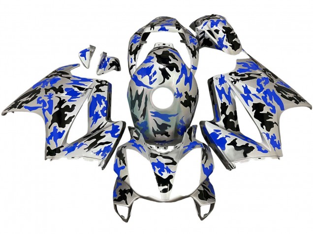 Carenado Moto Honda VFR 800 2002-2013 - Plata Negro Azul Camouflage