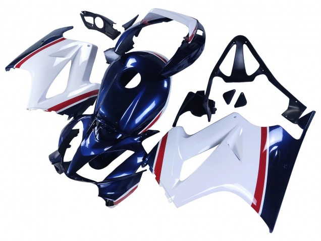 Carenado Moto Honda VFR 800 2002-2013 - Blanco Rojo Azul Oscuro