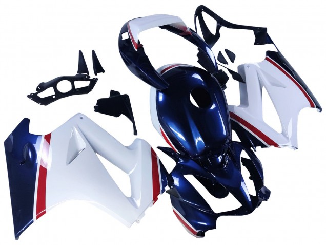 Carenado Moto Honda VFR 800 2002-2013 - Blanco Rojo Azul Oscuro