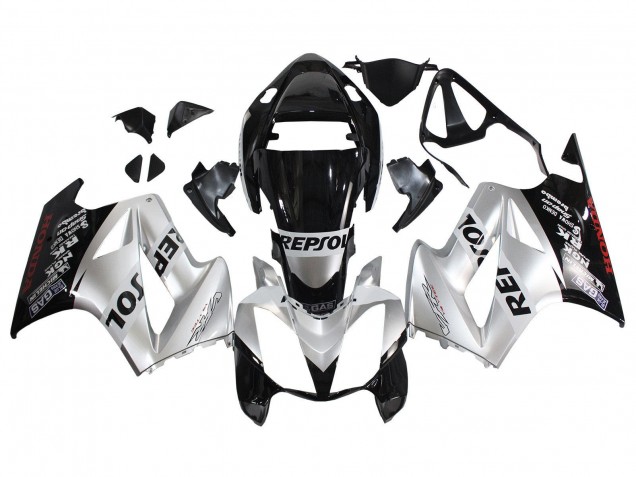 Carenado Moto Honda VFR 800 2002-2013 - Plata Negro Brillante Repsol