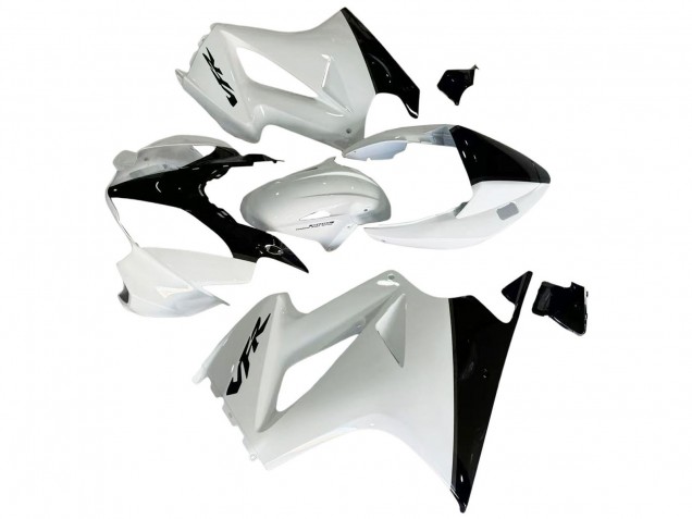 Carenado Moto Honda VFR 800 2002-2013 - Blanco Perla Negro Brillante Calcomanía