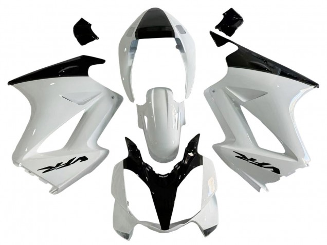 Carenado Moto Honda VFR 800 2002-2013 - Blanco Perla Negro Brillante Calcomanía