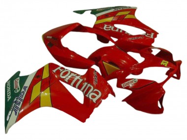 Carenado Moto Honda VFR 800 2002-2013 - Rojo Amarillo Verde Fortuna Castrol Valsir 33