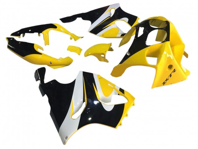 Carenado Moto Kawasaki ZX7R 1996-2003 - Amarillo Blanco Negro Brillante