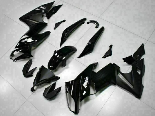 Carenado Moto Kawasaki EX650 2009-2011 - Negro Brillante Blanco Calcomanía