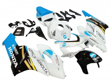 Carenado Moto Honda CBR1000RR 2004-2005 - Blanco Azul Claro Amarillo Negro Konica Minolta