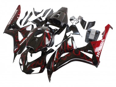 Carenados Moto Honda CBR1000RR 2006-2007 - Negro Brillante Rojo Llama