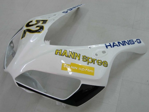 Carenado Moto Honda CBR1000RR 2006-2007 - Blanco Verde Negro Brillante Hannspree 52