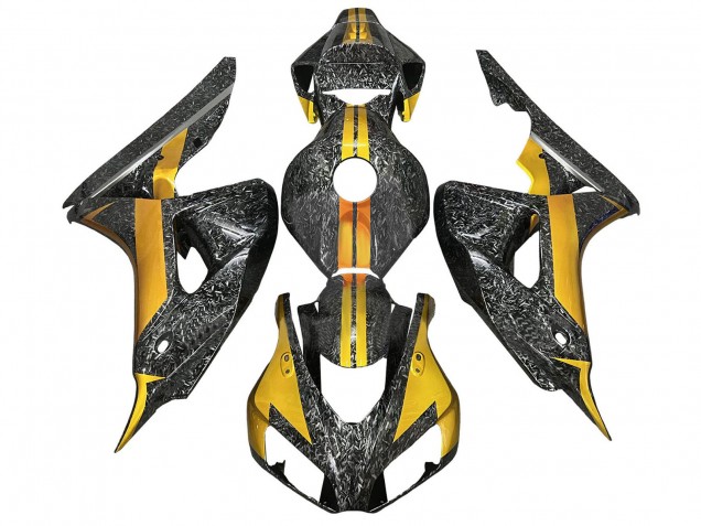 Carenado Moto Honda CBR1000RR 2006-2007 - Oro Negro Falsificado FibraCarbono