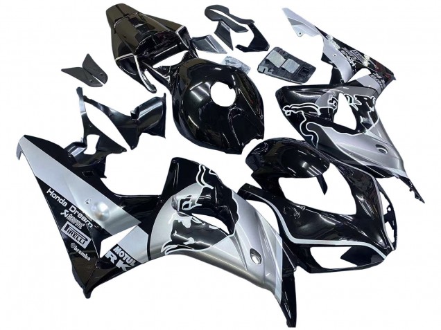 Carenado Moto Honda CBR1000RR 2006-2007 - Plata Negro Brillante Rojo Bull