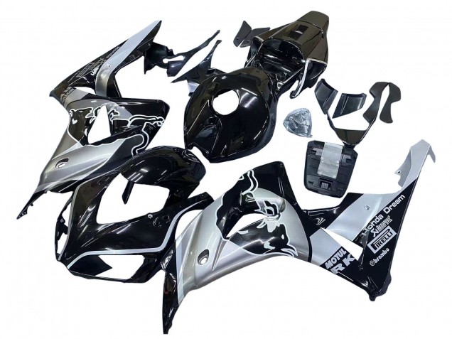 Carenado Moto Honda CBR1000RR 2006-2007 - Plata Negro Brillante Rojo Bull