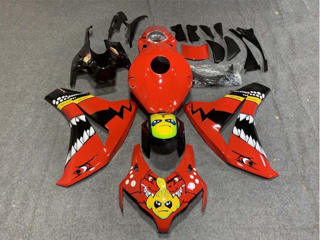 Carenado Moto Honda CBR1000RR 2008-2011 - Rojo Amarillo Negro Brillante Tiburón