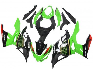 Carenado Moto Kawasaki EX400 2018-2024 - Verde Rojo Negro Honeycomb