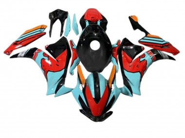 Carenado Moto Honda CBR1000RR 2012-2016 - Rojo Azul Claro Negro Brillante