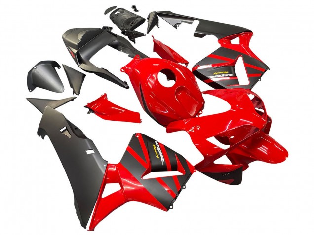 Carenado Moto Honda CBR600RR 2003-2004 - Rojo Negro Mate Carrera
