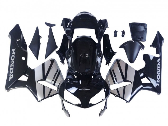 Carenado Moto Honda CBR600RR 2003-2004 - Plata Negro Brillante