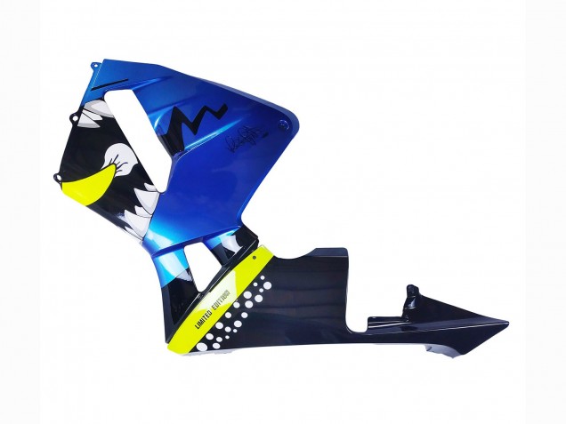 Carenado Moto Honda CBR600RR 2003-2004 - Azul Neon Amarillo Negro Brillante Tiburón