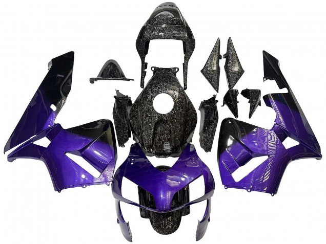 Carenado Moto Honda CBR600RR 2003-2004 - Púrpura Negro Falsificado FibraCarbono